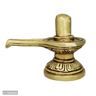 Om ssvmb9 Brass Shivling/Shivlingam with Snake Shiva Lingam Statue Snake Idols of Shiv for Temple Puja Decorative Diwali Vastu Gift (Height:- 1.5 Inch, Gold Color)-thumb3