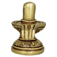 Om ssvmb9 Brass Shivling/Shivlingam with Snake Shiva Lingam Statue Snake Idols of Shiv for Temple Puja Decorative Diwali Vastu Gift (Height:- 1.5 Inch, Gold Color)-thumb3