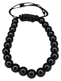 Om ssvmb9 Black Akik/Hakik Semi Precious Stone Bracelet Lovingly Hand-Tied Knots With Elastic Thread For Will Power Wear Everday Round Beads Stone Unisex Bracelets-thumb2