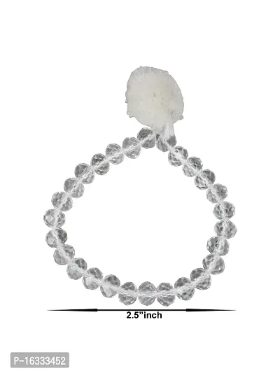 Om ssvmb9 Crystal Semi Precious Stone Bracelet Lovingly Hand-Tied Knots With Elastic Thread For Will Power Wear Everday Round Beads Stone Unisex Bracelets-thumb3
