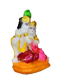 Om ssvmb9 Marble Radha Krishna Idol/Murti/Statue Hindu Divine Love Couple Radha Krishan Murti with Cow for Home Happiness Anniversary Wedding Gift 2.5 Inch-thumb1