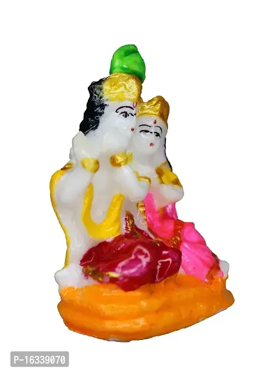 Om ssvmb9 Marble Radha Krishna Idol/Murti/Statue Hindu Divine Love Couple Radha Krishan Murti with Cow for Home Happiness Anniversary Wedding Gift 2.5 Inch-thumb2