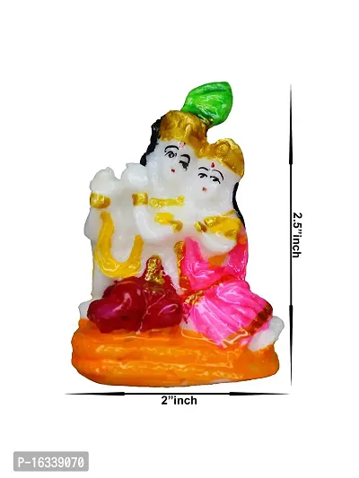 Om ssvmb9 Marble Radha Krishna Idol/Murti/Statue Hindu Divine Love Couple Radha Krishan Murti with Cow for Home Happiness Anniversary Wedding Gift 2.5 Inch-thumb4