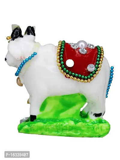 Om ssvmb9 Marble Cow and Calf Showpiece for Home Temple and Home Decor Multicolor Kamdhenu Statue Pack of 1 for Gift 2.5 Inch-thumb4