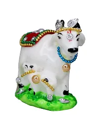 Om ssvmb9 Marble Cow and Calf Showpiece for Home Temple and Home Decor Multicolor Kamdhenu Statue Pack of 1 for Gift 2.5 Inch-thumb4