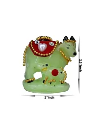 Om ssvmb9 Marble Cow and Calf Showpiece for Home Temple and Home Decor Multicolor Kamdhenu Statue Pack of 1 for Gift 2.5 in-thumb1