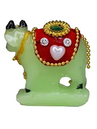 Om ssvmb9 Marble Cow and Calf Showpiece for Home Temple and Home Decor Multicolor Kamdhenu Statue Pack of 1 for Gift 2.5 in-thumb4