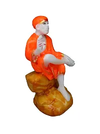 Om ssvmb9 Marble Sai Baba Statue/Idol/Murti for Pooja Room Home Temple Car Dashboard Gifting Good Luck Figurine 8 Inch-thumb4