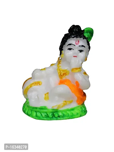 Om ssvmb9 Marble Bal Gopal/Laddu Gopal/Ladoo Gopal/Thakur Ji/Makhan Chor Idol/Krishna Idol/Murti/Statue Janmashtami Special for Home Temple Puja 2.5 Inch