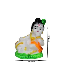 Om ssvmb9 Marble Bal Gopal/Laddu Gopal/Ladoo Gopal/Thakur Ji/Makhan Chor Idol/Krishna Idol/Murti/Statue Janmashtami Special for Home Temple Puja 2.5 Inch-thumb1