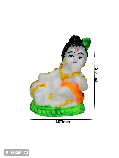 Om ssvmb9 Marble Bal Gopal/Laddu Gopal/Ladoo Gopal/Thakur Ji/Makhan Chor Idol/Krishna Idol/Murti/Statue Janmashtami Special for Home Temple Puja 2.5 Inch-thumb2