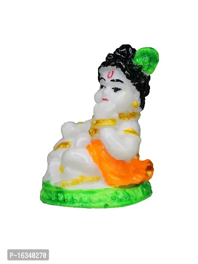 Om ssvmb9 Marble Bal Gopal/Laddu Gopal/Ladoo Gopal/Thakur Ji/Makhan Chor Idol/Krishna Idol/Murti/Statue Janmashtami Special for Home Temple Puja 2.5 Inch-thumb3