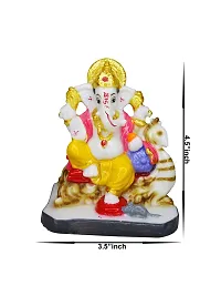 Om ssvmb9 Marble Ganesh Idol for Pooja Room Ganesha Statue for Home Decor Ganpati Idol God of Success and Luck Diwali Gifts Ganesh Ji Murti for Home Puja 4.5 Inch-thumb1