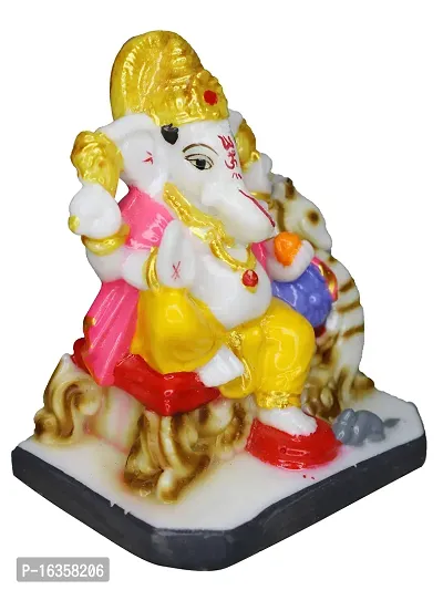 Om ssvmb9 Marble Ganesh Idol for Pooja Room Ganesha Statue for Home Decor Ganpati Idol God of Success and Luck Diwali Gifts Ganesh Ji Murti for Home Puja 4.5 Inch-thumb5