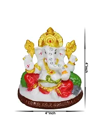 Om ssvmb9 Marble Ganesh Idol for Home Decor Ganesha Idol for Car Dashborad and Ganpati Statues for Living Room Ganesh ji Murti for Showpiece Figurine Home Decor Main Door Entrance 4 in-thumb1