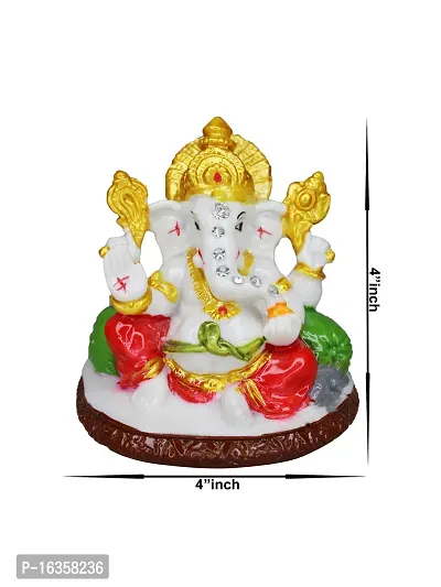 Om ssvmb9 Marble Ganesh Idol for Home Decor Ganesha Idol for Car Dashborad and Ganpati Statues for Living Room Ganesh ji Murti for Showpiece Figurine Home Decor Main Door Entrance 4 in-thumb2