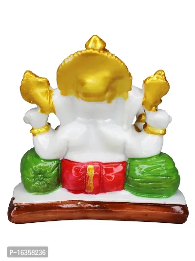 Om ssvmb9 Marble Ganesh Idol for Home Decor Ganesha Idol for Car Dashborad and Ganpati Statues for Living Room Ganesh ji Murti for Showpiece Figurine Home Decor Main Door Entrance 4 in-thumb4