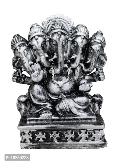 Om ssvmb9 Marble Panchmukhi Ganesh Idol for Home Decor Ganesha Idol for Car Dashborad and Ganpati Statues for Living Room Ganesh ji Murti for Showpiece Figurine Home Decor Main Door Entrance