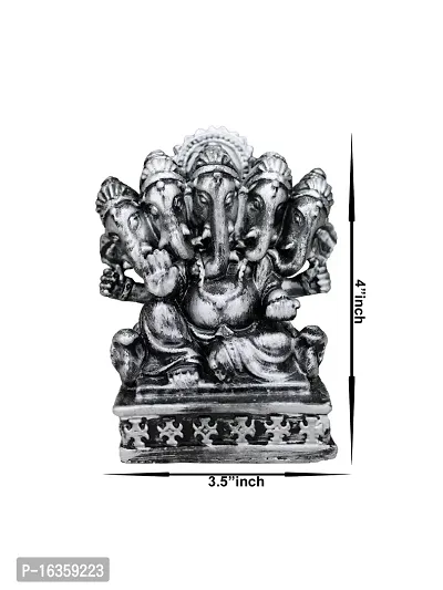 Om ssvmb9 Marble Panchmukhi Ganesh Idol for Home Decor Ganesha Idol for Car Dashborad and Ganpati Statues for Living Room Ganesh ji Murti for Showpiece Figurine Home Decor Main Door Entrance-thumb2