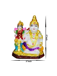 Om ssvmb9 Marble Lord Kubera and Lakshmi Statue for Wealth and Harmony | God kuber Idol/showpiece for Home | Laxmi Kuber ji ki murti for puja Decorative Showpiece 4 Inch-thumb1