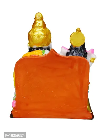 Om ssvmb9 Marble Lord Kubera and Lakshmi Statue for Wealth and Harmony | God kuber Idol/showpiece for Home | Laxmi Kuber ji ki murti for puja Decorative Showpiece 4 Inch-thumb3