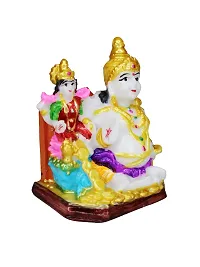 Om ssvmb9 Marble Lord Kubera and Lakshmi Statue for Wealth and Harmony | God kuber Idol/showpiece for Home | Laxmi Kuber ji ki murti for puja Decorative Showpiece 4 Inch-thumb3