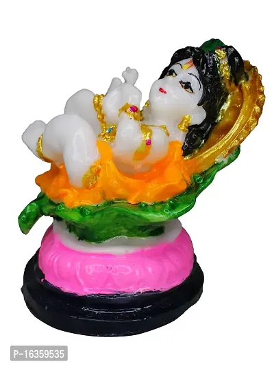 Om Marble Lord Krishna Makhan Chor Idol Sculpture Decorative Statue Figurine Showpiece for Pooja Room Temple Shelf Showcase Table Home Decoration and House Warming 3.2 Inch-thumb5