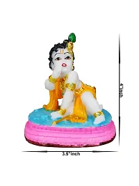 Om ssvmb9 Marble Bal Krishna Gopal/Laddu Gopal/Thakur Ji/Makhan ChorIdol/Murti/Statue for Janmashtami Pooja/Puja Room Bedroom, Gifting, Car Dashborad 4 Inch-thumb4