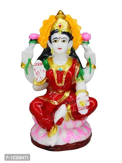 Om ssvmb9 Marble Lakshmi Devi Idol Statue for Home Puja Goddess Laxmi Idols/Murti Showpiece for Temple Pooja Room Diwali Decoration Gifts for Family Friends 4.2 Inch-thumb0