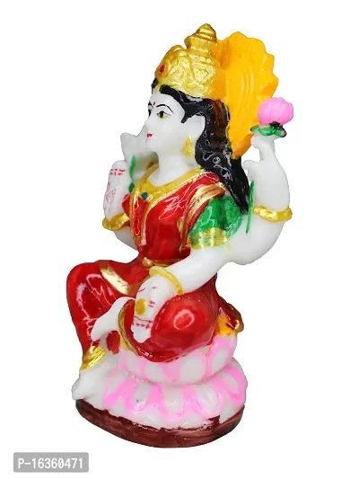 Om ssvmb9 Marble Lakshmi Devi Idol Statue for Home Puja Goddess Laxmi Idols/Murti Showpiece for Temple Pooja Room Diwali Decoration Gifts for Family Friends 4.2 Inch-thumb3