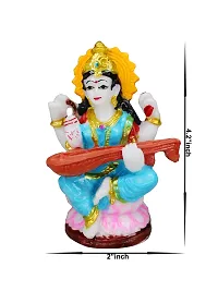 Om ssvmb9 Marble Saraswati Maa Idol for Home Temple Pooja Living Study Room Sarswati/Sarda Maa Murti Figurine Religious Gift Items Saraswati Statue 4.2 Inch-thumb4