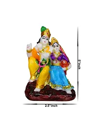 Om ssvmb9 Marble Radha and Lord Krishna Idol Radha Krishna Sculpture Statue/Murti/Idol-Puja, Car Dashborad, Meditation, Prayer, Office, Home Decor Gift Item/Product-Money, Good Luck, Love 5 Inch-thumb2