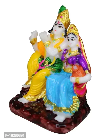 Om ssvmb9 Marble Radha and Lord Krishna Idol Radha Krishna Sculpture Statue/Murti/Idol-Puja, Car Dashborad, Meditation, Prayer, Office, Home Decor Gift Item/Product-Money, Good Luck, Love 5 Inch-thumb4