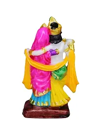 Om ssvmb9 Marble Radha Krishna Couple Playing Flute Krishna Idol/Murti/Statue God of Love for Home Warming Decor Living Room Statue Mandir Temple Multi Color Ideal for Marriage 5 Inch-thumb2