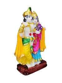 Om ssvmb9 Marble Radha Krishna Couple Playing Flute Krishna Idol/Murti/Statue God of Love for Home Warming Decor Living Room Statue Mandir Temple Multi Color Ideal for Marriage 5 Inch-thumb3