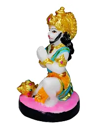 Om ssvmb9 Marble Sankat Mochan/Bajrang Bali/Balaji/Hanumanji ki Murti/Statue/Idol for Car, Door Entance, Gifting Purpose, Home Room Decor Showpiece Figurine 4.5-thumb1