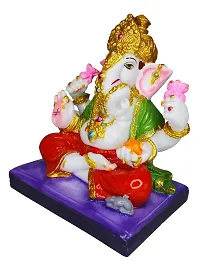 Om ssvmb9 Marble Ganesha Idol for Home Decor/Gift Ganesh Murti for Home Puja/Pooja Room Temple Ganeshji Statue for Happiness Showpiece Figurine 6.5 Inch-thumb1