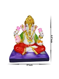 Om ssvmb9 Marble Ganesha Idol for Home Decor/Gift Ganesh Murti for Home Puja/Pooja Room Temple Ganeshji Statue for Happiness Showpiece Figurine 6.5 Inch-thumb2