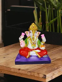 Om ssvmb9 Marble Ganesha Idol for Home Decor/Gift Ganesh Murti for Home Puja/Pooja Room Temple Ganeshji Statue for Happiness Showpiece Figurine 6.5 Inch-thumb3