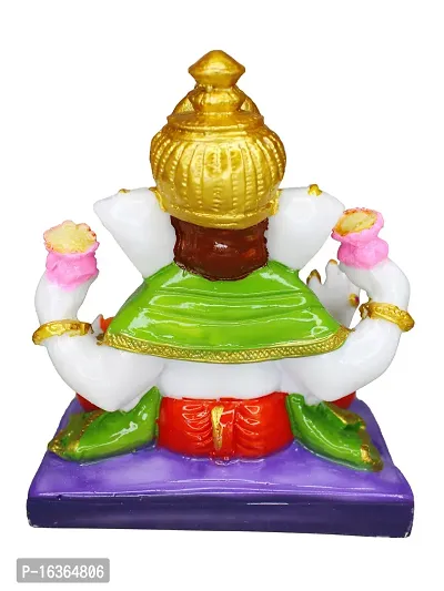 Om ssvmb9 Marble Ganesha Idol for Home Decor/Gift Ganesh Murti for Home Puja/Pooja Room Temple Ganeshji Statue for Happiness Showpiece Figurine 6.5 Inch-thumb5