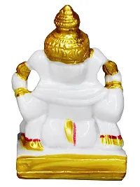 Om ssvmb9 Marble Ganesha/Ganesh/Ganesh ji/Ganpati Idol/Idols/Murti/Statue for Gift, Car Dashborad, Home Decor Figurine for Main Door,Puja/Pooja Room, Mandir(3.5x2x2 Inch)-thumb1