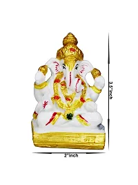 Om ssvmb9 Marble Ganesha/Ganesh/Ganesh ji/Ganpati Idol/Idols/Murti/Statue for Gift, Car Dashborad, Home Decor Figurine for Main Door,Puja/Pooja Room, Mandir(3.5x2x2 Inch)-thumb2