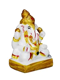 Om ssvmb9 Marble Ganesha/Ganesh/Ganesh ji/Ganpati Idol/Idols/Murti/Statue for Gift, Car Dashborad, Home Decor Figurine for Main Door,Puja/Pooja Room, Mandir(3.5x2x2 Inch)-thumb4