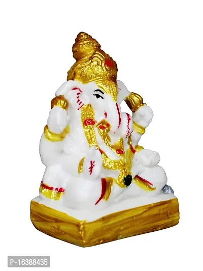 Om ssvmb9 Marble Ganesha/Ganesh/Ganesh ji/Ganpati Idol/Idols/Murti/Statue for Gift, Car Dashborad, Home Decor Figurine for Main Door,Puja/Pooja Room, Mandir(3.5x2x2 Inch)-thumb5