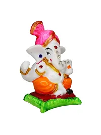 Om ssvmb9 Marble Ganesh Idol for Home Decor Ganesha Idol for Car Dashborad and Ganpati Statues for Living Room Ganesh ji Murti for Showpiece Figurine Home Decor Main Door Entrance(3x1.5x1 Inch)-thumb1