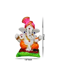 Om ssvmb9 Marble Ganesh Idol for Home Decor Ganesha Idol for Car Dashborad and Ganpati Statues for Living Room Ganesh ji Murti for Showpiece Figurine Home Decor Main Door Entrance(3x1.5x1 Inch)-thumb2