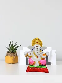 Om ssvmb9 Marble Ganesha/Ganeshji Murti for Home Decor Showpiece Figurine Ganpati Idol God of Success and Luck, Diwali Gifts Ganesh Statue Puja/Pooja(3x1.5x1 Inch)-thumb2