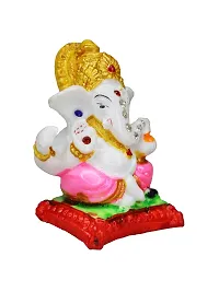 Om ssvmb9 Marble Ganesha/Ganeshji Murti for Home Decor Showpiece Figurine Ganpati Idol God of Success and Luck, Diwali Gifts Ganesh Statue Puja/Pooja(3x1.5x1 Inch)-thumb3