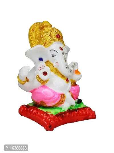 Om ssvmb9 Marble Ganesha/Ganeshji Murti for Home Decor Showpiece Figurine Ganpati Idol God of Success and Luck, Diwali Gifts Ganesh Statue Puja/Pooja(3x1.5x1 Inch)-thumb4