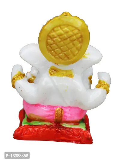 Om ssvmb9 Marble Ganesha/Ganeshji Murti for Home Decor Showpiece Figurine Ganpati Idol God of Success and Luck, Diwali Gifts Ganesh Statue Puja/Pooja(3x1.5x1 Inch)-thumb5